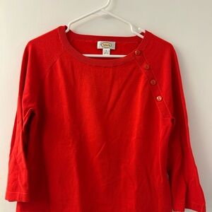 Talbots Vibrant Red Button-Detail Sweater